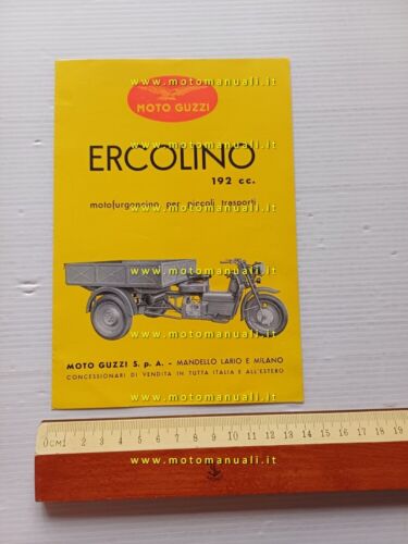 MOTO GUZZI Ercolino 192 Motocarro 1956 depliant originale italiano