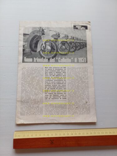 Moto Guzzi Galletto 160 1951 depliant ristampa prova Motociclismo originale