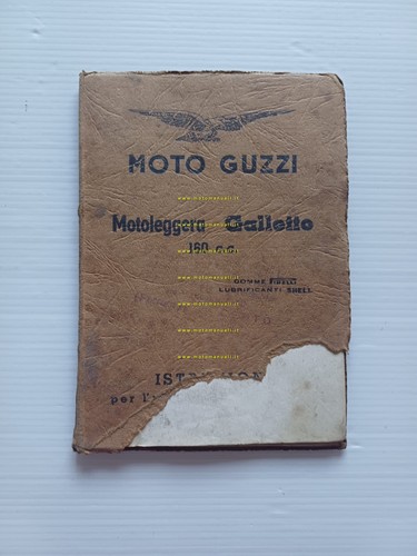 Moto Guzzi Galletto 160 1951 manuale uso manutenzione libretto ORIGINALE