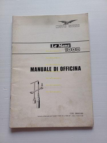 Moto Guzzi Le Mans 1000 1985 Varianti Manuale Officina SP …