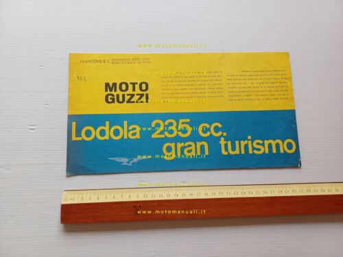 Moto Guzzi Lodola 235 Gran Turismo 1959 depliant ITALIANO originale