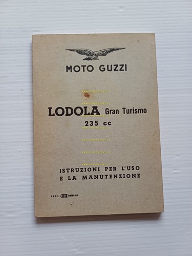 Moto Guzzi Lodola 235 Gran Turismo 1960 manuale uso libretto …