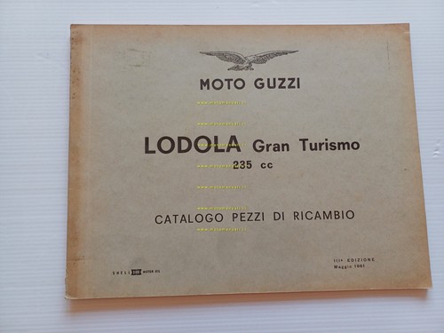 Moto Guzzi Lodola 235 Gran Turismo 1961 catalogo ricambi ORIGINALE …