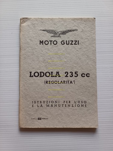 Moto Guzzi Lodola 235 Regolarità 1960 manuale uso libretto istruzioni …