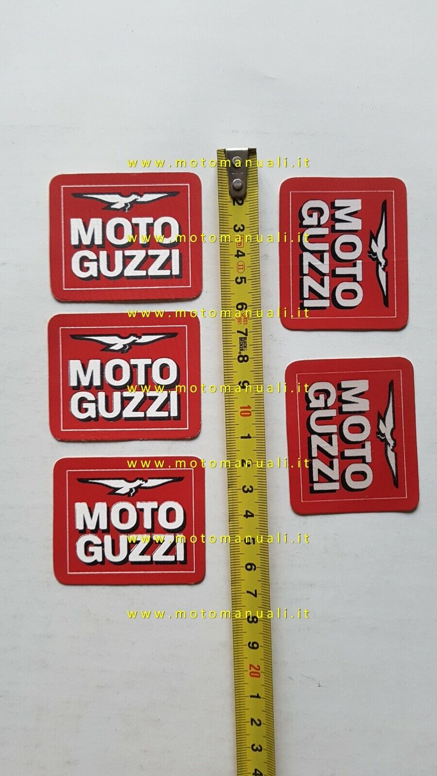 Moto Guzzi lotto 5 adesivi pubblicitari originali anni 70 factory …
