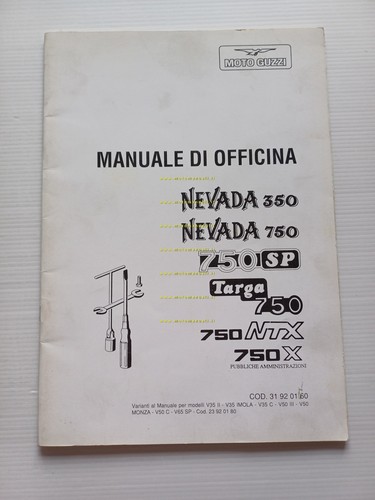 Moto Guzzi Nevada 350-750-SP-Targa Varianti Manuale Officina V35-50-65 originale