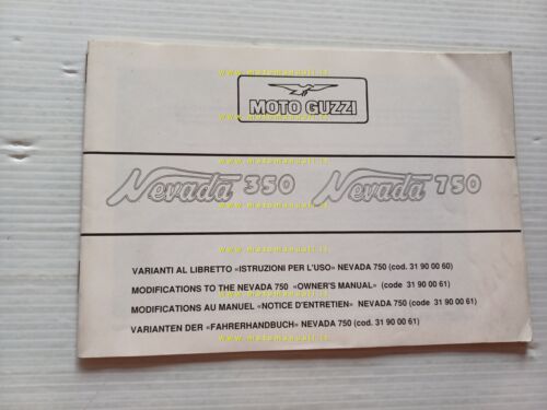 Moto Guzzi Nevada 350-750 VARIANTI 1997 manuale uso manutenzione originale