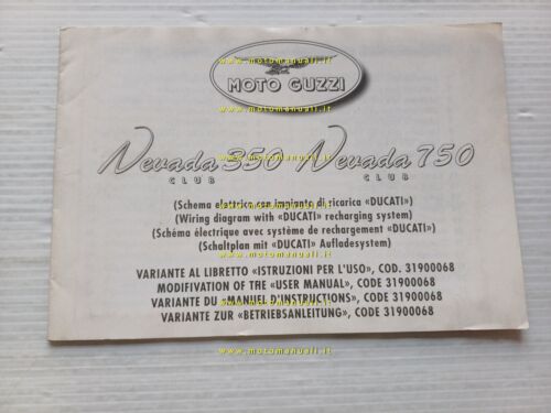 Moto Guzzi Nevada Club 350-750 AGGIORNAMENTO manuale uso manutenzione originale