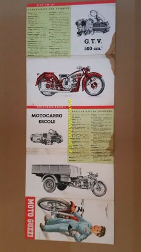 MOTO GUZZI Produzione modelli 1949 depliant originale motorcycle brochure