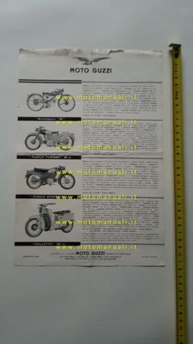 Moto Guzzi Produzione Modelli 1954 depliant brochure originale