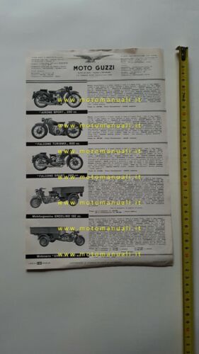 Moto Guzzi Produzione Modelli 1956 depliant brochure originale