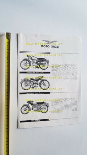 Moto Guzzi Produzione Modelli 1957 depliant brochure catalogo originale
