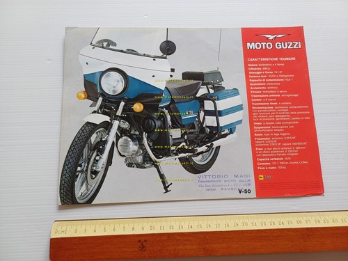 MOTO GUZZI V 50 Polizia depliant originale italiano