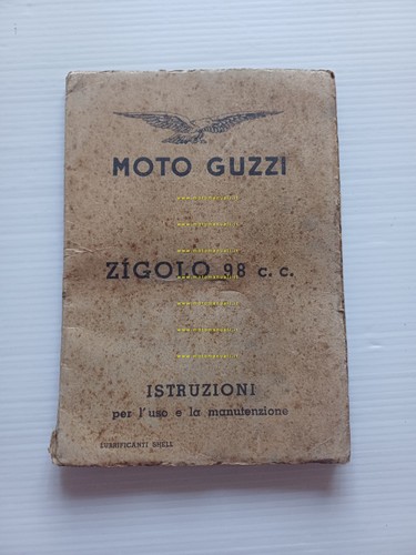 Moto Guzzi Zigolo 98 1953 manuale uso manutenzione italiano originale
