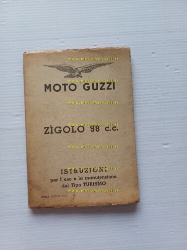 Moto Guzzi Zigolo 98 1954 manuale uso manutenzione italiano originale