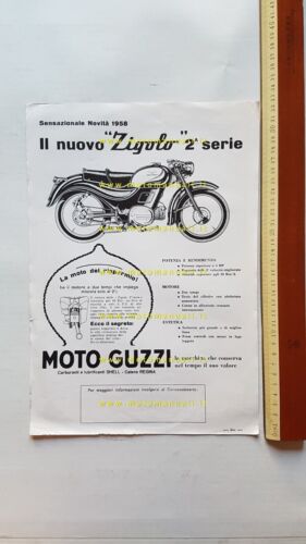 Moto Guzzi Zigolo 98 2a Serie 1958 depliant italiano originale …
