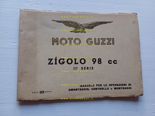 Moto Guzzi ZIGOLO 98 IIa Serie 1958 manuale officina originale …