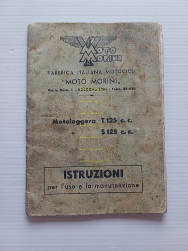 Moto Morini 125 2T Turismo - Sport 1952-53 manuale uso …