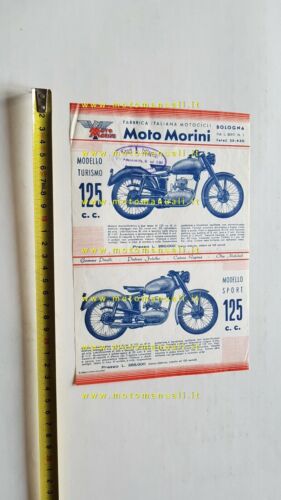 MOTO MORINI 125 Sport - Turismo 1952 depliant originale motorcycle …