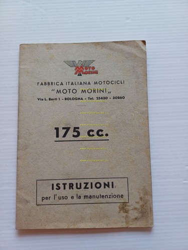 Moto Morini 175 1a Serie anni 50 manuale uso manutenzione …