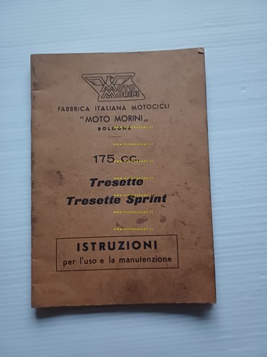 Moto Morini 175 Tresette Sprint-Tresette manuale uso manutenzione originale
