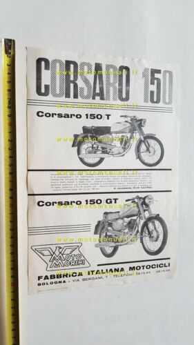 MOTO MORINI Corsaro 150 T - 150 GT 1965 depliant …