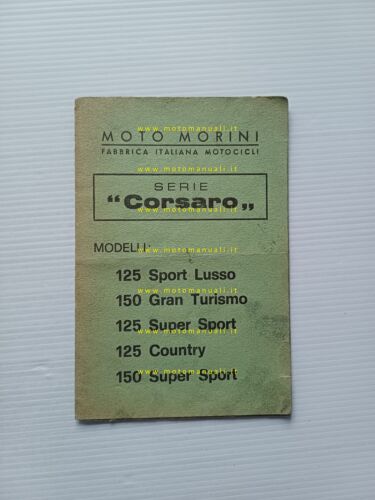 Moto Morini Serie Corsaro 125 - 150 manuale uso manutenzione …