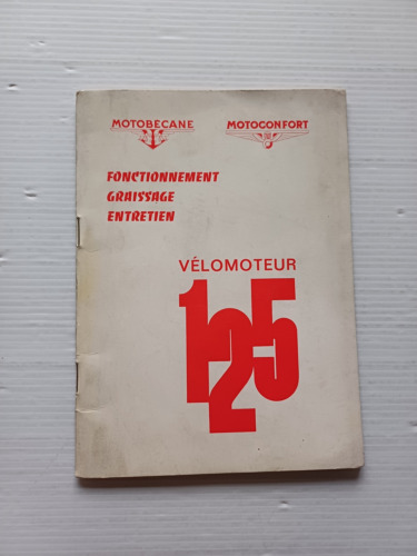 Motobecane 125 Luxe 1971 manuale uso manutenzione originale francese