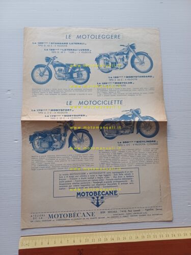 Motobecane produzione 350-175-125 - Mobylette 1954 depliant italiano originale