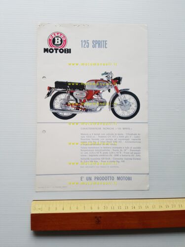 Motobi 125 Sprite 1968 depliant originale moto italiano brochure