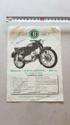 Motobi 200 Spring Lasting 1954 depliant moto ORIGINALE motorcycle brochure