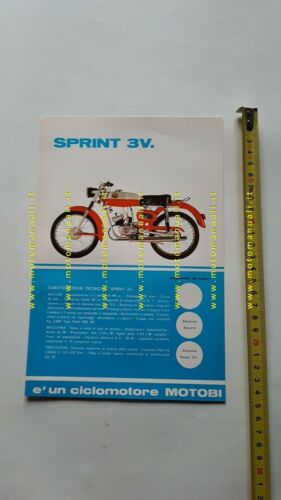 Motobi 49 Sprint 3V 1969 depliant originale ciclomotore italiano brochure