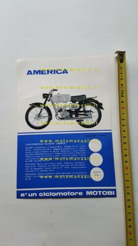 Motobi 50 America 1969 depliant originale ciclomotore italiano brochure moped