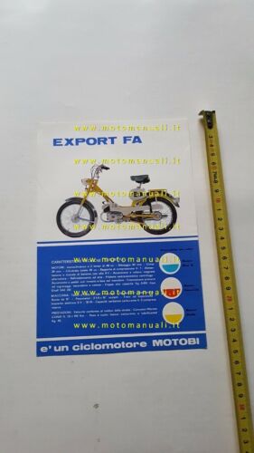 Motobi 50 Export FA 1968 depliant originale ciclomotore italiano brochure …