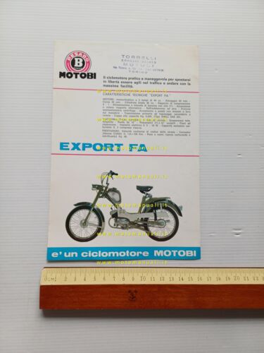 Motobi 50 Export FA 1970 depliant originale ciclomotore italiano brochure