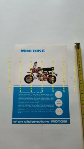 Motobi 50 Mini Bike 1969 depliant originale ciclomotore italiano brochure