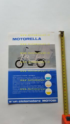 Motobi 50 Motorella 1968 depliant originale ciclomotore italiano brochure moped