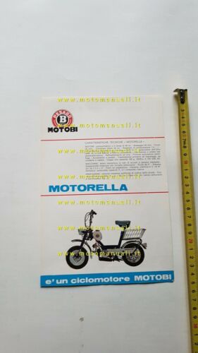 Motobi 50 Motorella 1970 depliant originale ciclomotore italiano brochure moped