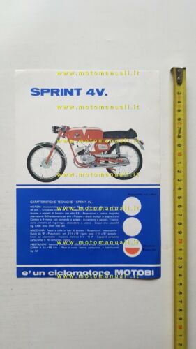 Motobi 50 Sprint 4V 1968 depliant originale ciclomotore italiano brochure …