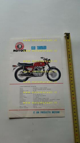 Motobi 650 Tornado prototipo 1970 depliant originale moto italiano brochure