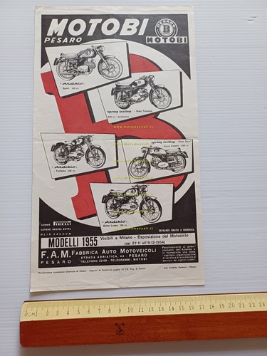 Motobi produzione modelli 1955 depliant italiano originale