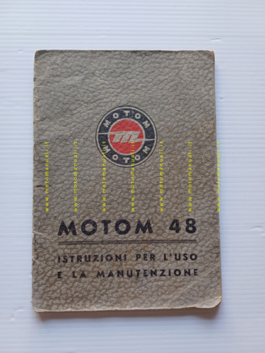 Motom 48 1953 manuale uso manutenzione libretto istruzioni originale