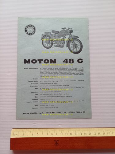 Motom 48 C 1966 depliant originale italiano