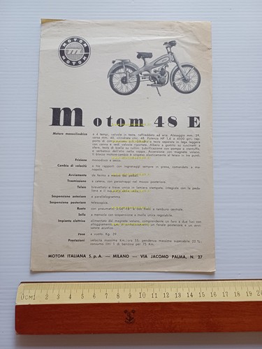 Motom 48 E depliant originale italiano
