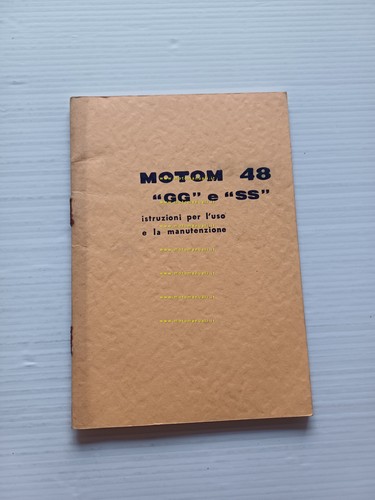 Motom 48 GG - SS 1960 manuale uso manutenzione libretto …