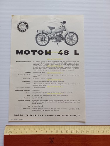 Motom 48 L depliant originale italiano