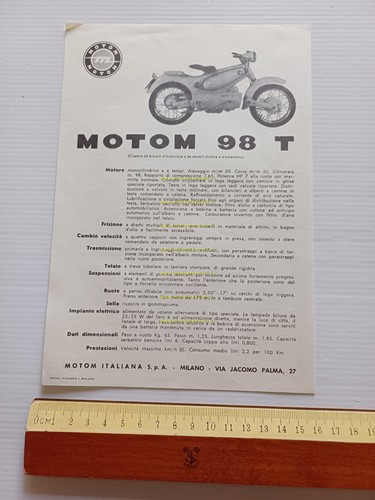 Motom 98 T depliant originale italiano