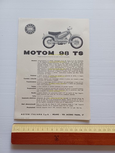 Motom 98 TS depliant originale italiano