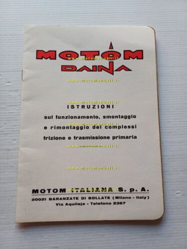Motom Daina 1967 manuale officina italiano originale