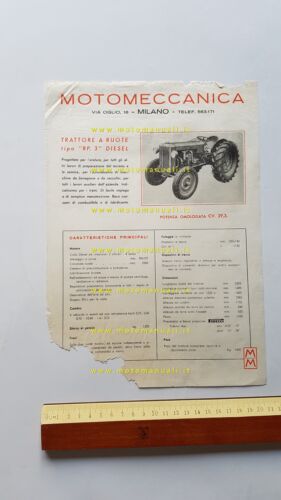 Motomeccanica trattore RP. 3 Diesel 1951 depliant originale